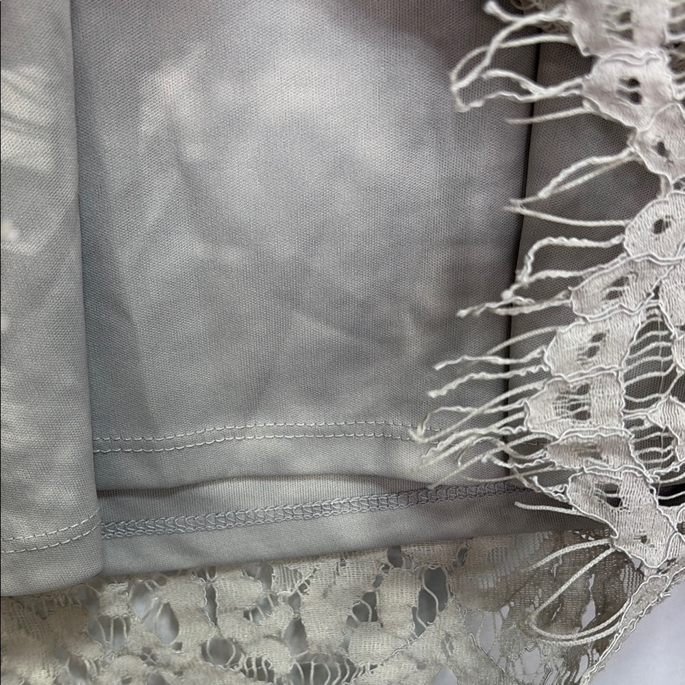 🔗 Adiva taupe Long Sleeve cotton Lace v neck Blouse - Picture 4 of 7